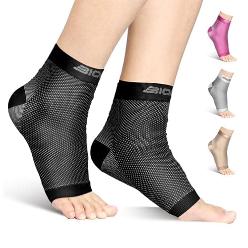 Image of Bionix Plantar Fasciitis Socks-1 Pair Compression Sleeves for Ankle Arch,Arthritis Foot Support for Pain Relief,Achilles Planter Facetious Support,Neuropathy Socks Brace for Men and Women-(Black,S/M)