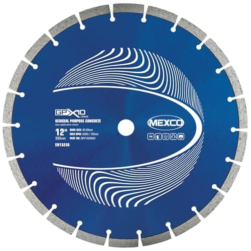 Image of Mexco GPX10 General Purpose Concrete Diamond Blade, Cutting Disc for Non-Abrasive Building Materials - 300mm, 10mm Segment Height