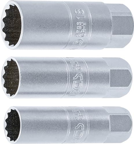 Image of BGS 6858 | Spark Plug Socket Set 12-Point | 10 mm (3/8") Drive | 14 - 16 - 18 mm | 3 pcs.