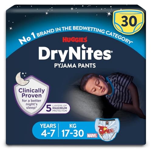Image of Huggies DryNites Bedwetting Pyjama Pants Age 4-7 17-30kg
