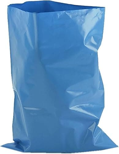 Image of 100 Pack Large Heavy Duty Extra Strong Blue Rubble Sacks, 50kg 60L Capacity, 20"x30", 100 Micron, Builders DIY Garden Construction Waste Rubble Refuse Bin Bags