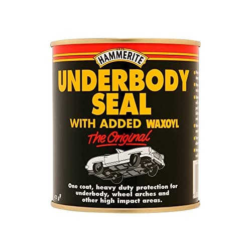 Image of Hammerite Underbody Seal with Waxoyl. One Coat Rust Inhibitor, Rust Converter and Chip Protection for Car Underbod. Metal Paint 500ml Tin
