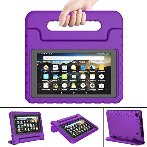 Image of FINDING CASE for Amaozn Fire HD 8 Tablet | 8 HD Display Case(8th / 7th / 6th Gen-2018,2017 and 2016 Release) ShockProof Handle Stand Foam Kids Protective Cover for Fire HD 8 Kids Tablet purple