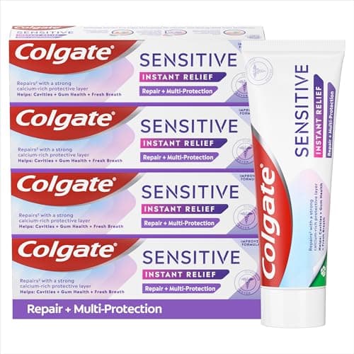 Image of Colgate Sensitive Instant Relief Repair + Multi-Protection Toothpaste 4X 75ml Multipack - Instant Sensitivity Relief* - Cavity Protection + Gum Health - Repairs Sensitive Areas of Teeth**