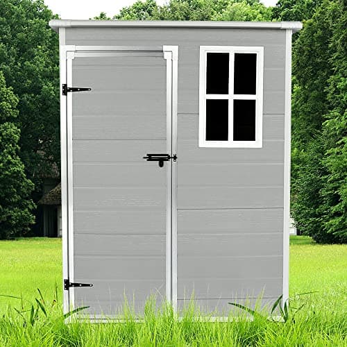 Image of Panana Outdoor Storage Sheds Includes Plastic Floor,Plastic House Tool Shed Box,4ft,5ft,6ft (5 x 2.6f)