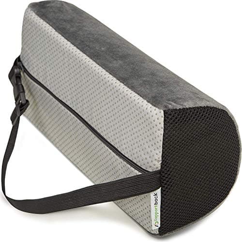 Image of Supportiback Lumbar Support Cushion - Physiotherapist Designed with Optimum Density - 10X More Breathable Plant-Based Foam - Cooling Antibacterial Cover,Black