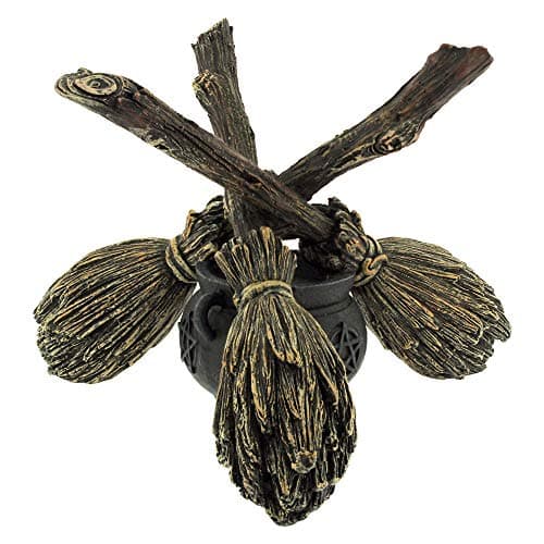 Image of Nemesis Now B1867F6 Broomstick Crystal Ball Crystal Ball Holder 16cm Brown
