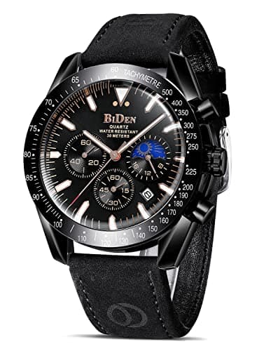 Image of HANPOSH Mens Watches Chronograph Stainless Steel Analog Quartz Watch Waterproof Men's Wrist Watches Business Casual Fashion Watch for Men