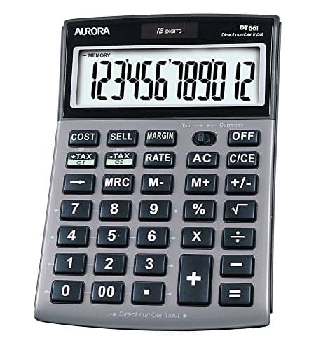 Image of Aurora DT661 Business Calculator with Cost Sell Margin and Tax, Grey