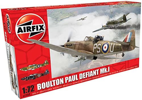 Image of Airfix Model Set - A02069 Boulton Paul Defiant Mk.I Model Building Kit - Plastic Model Plane Kits for Adults & Children 8+, Set Includes Sprues & Decals - 1:72 Scale Model