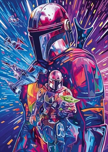 Image of Ravensburger Star Wars Hyperspace Collection The Mandalorian 500 Piece Jigsaw Puzzles for Adults and Kids Age 12 Years Up