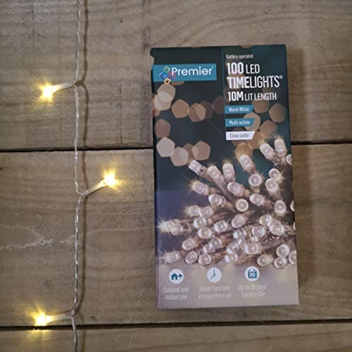 Image of Premier 10m 100 LED Multi-function Christmas Timelights in Warm White
