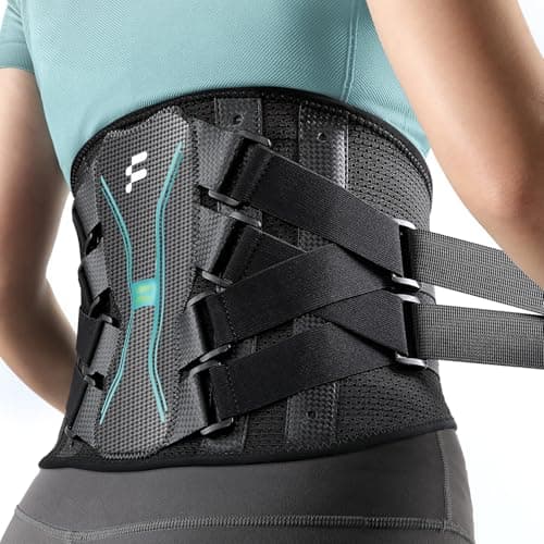 Image of Fitomo Back Brace for Lower Back Pain - Lumbar Support with Carbon Fiber Stays & Removable 3D Pad- Sciatica, Herniated Disc, Scoliosis Relief - Adjustable Posture Corrector for Men and Women at Work
