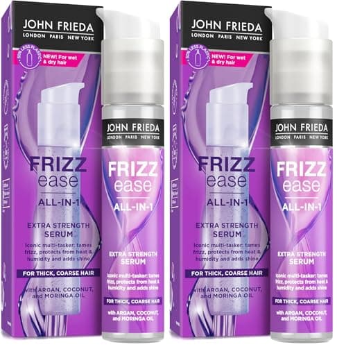 Image of John Frieda Frizz Ease All-in-1 Extra Strength Serum 50ml for Thick Coarse Hair (Pack of 2)