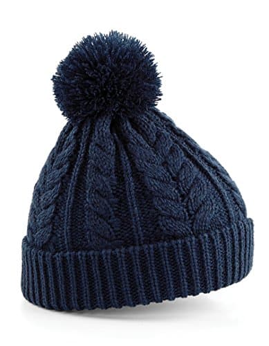 Image of Beechfield Unisex B454.FNA Cable Knit Snowstar Beanie - Black, One Size