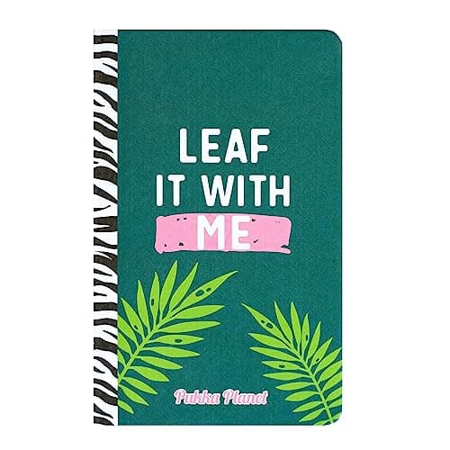 Image of Pukka Pad, Pukka Planet A5 Soft Cover Notebook – Casebound Journal with 192 Pages of 8mm Ruled 90GSM Paper – Feature Acid-Free, Vegan Inks and Glue with Recycled Paper, 21.5 x 13.4cm - Leaf It
