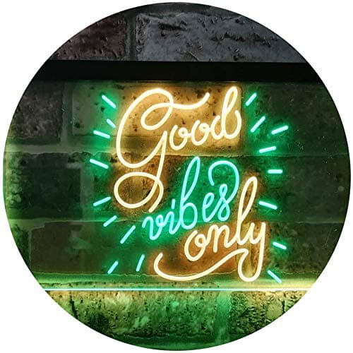 Image of ADVPRO Good Vibes Only Man Cave Bar Room Décor Dual Color LED Neon Sign Green & Yellow 600 x 400mm st6s64-i3212-gy