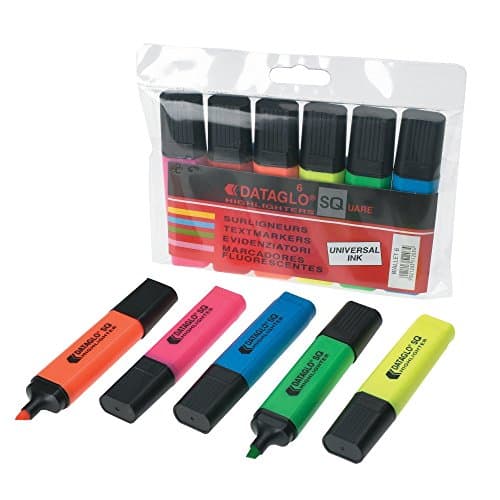 Image of Hainenko Value Flat Barrel Chisel Tip Highlighter - Assorted Colour (Pack of 6)