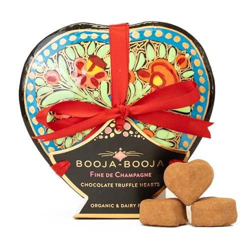 Image of Booja - Booja, Fine de Champagne Heart-shaped Hand Painted Box | Chocolate Truffle Hearts, 115g