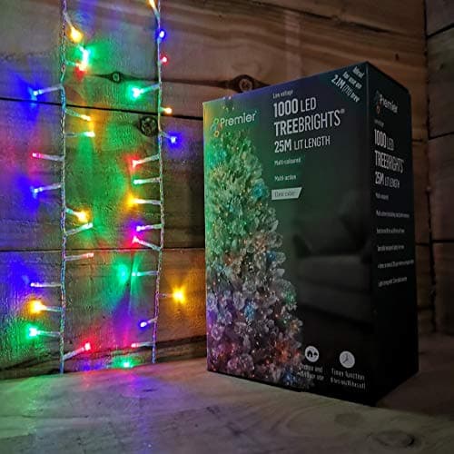 Image of Premier 1000 LED 25m TreeBrights Christmas Lights Multi Coloured LED Lights
