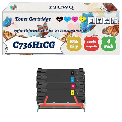 Image of Compatible for Lexmark C736H1CG C736H1MG C736H1YG Toner Cartridge Work for Lexmark C736DN C736DTN C736N X736DE X738DE Printers (4-Pack BK/C/M/Y)
