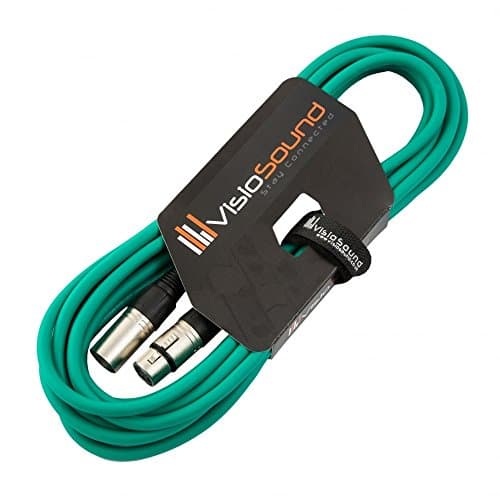 Image of VisioSound Male to Female XLR Mic Lead/Balanced Microphone/Mic Patch Cable / 7 Colours 6m Green
