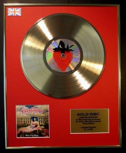 Image of KATY PERRY/Cd Gold Disc Record Limited Edition/ONE OF THE BOYS