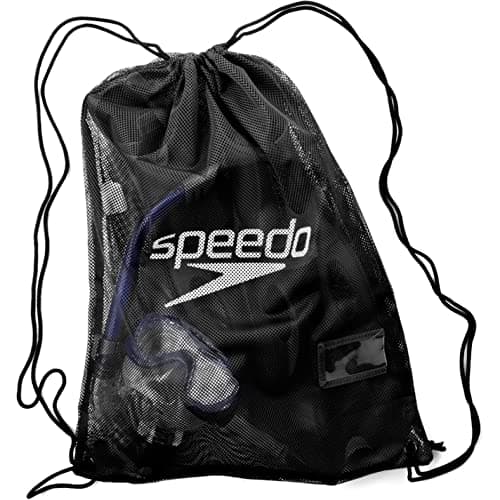 Image of Speedo Unisex-Adult Pool Mesh Bag | Kit Bag | Swim Bag Bag, Black, One Size