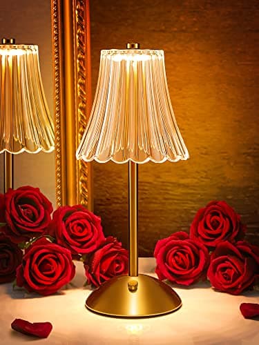 Image of One Fire Table Lamp,Rechargeable Lamp Battery Lamp,Dimmable Bedside Lamp for Bedroom,3 Colors Touch Lamps Bedside Lamps Rechargeable Light,Small Lamp Battery Lights Indoor Table Lamps for Living Room