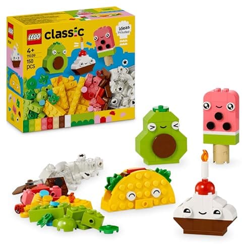 Image of LEGO Classic Creative Food Friends Playset, Creative Role-Play Toy for Boys and Girls, Assorted Bricks to Build a Cupcake, Ice Cream, Avocado & Taco, Building Set for Kids Aged 4 and Over 11039