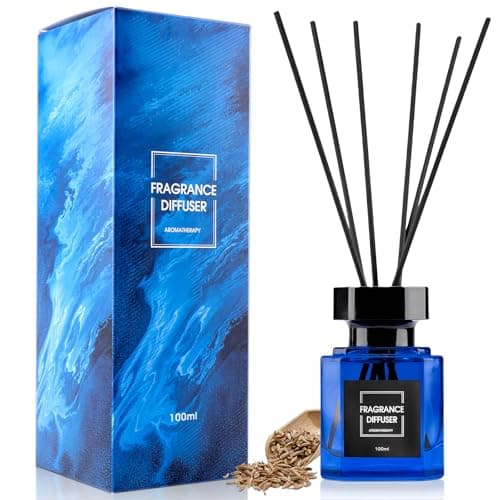 Image of Reed Diffuser Set - 100 ml Clean Linen Scent Bathroom Air Freshener with 5 Reed Diffuser Sticks - Long Lasting Air Fresheners for Home or As Room Decor Home Decor - Decorative Bedroom Accessories