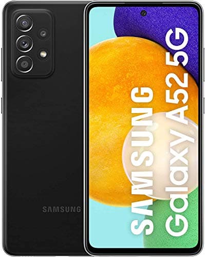 Image of Samsung Galaxy A52 all carriers, 128GB, 5G Smartphone Dual SIM Android Mobile Phone Awesome Black (UK Version) (Renewed)