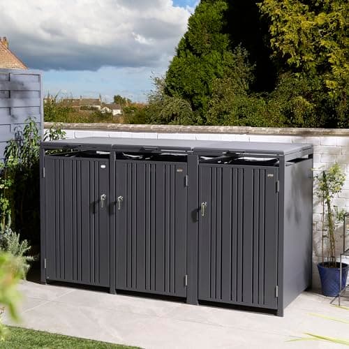 Image of Rowlinson Wimbledon Triple Bin Store - Anthracite