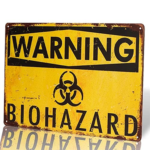 Image of dingleiever- Warning Biohazard Hazard Sign Hazard Labels Novelty Metal Sign