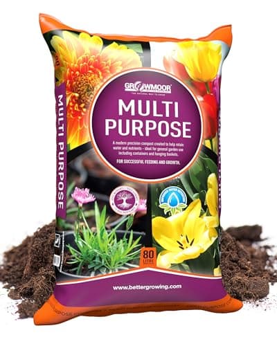 Image of Growmoor Multi-Purpose Compost for Use All Around the Garden – Promotes Healthy Growth, Vibrant Flowers & Strong Roots – 80L
