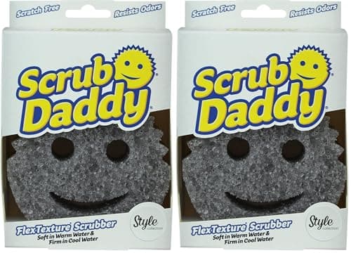 Image of Scrub Daddy Style Dish Sponge, Kitchen Sponges for Cleaning & Dishwashing, Washing Up Sponges Multipack, Non Scratch Sponge Scourers with FlexTexture, Bathroom & Kitchen Scrubber, Grey (Pack of 2)