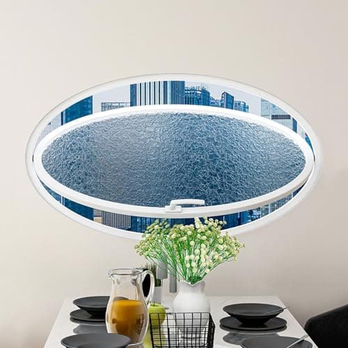Image of Oval Rotating Window - Aluminum Sliding Porthole for Shed, Basement, or Bathroom - Rainproof and Silent Design