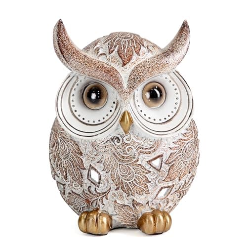 Image of Smadeer Owl Ornaments for Home Decor, Shimmering Mirror Bird Statue with Glitter Coating, Modern Animal Figurines for Living Room Shelf Bedroom Office, Gifts for Mum Owl Lovers