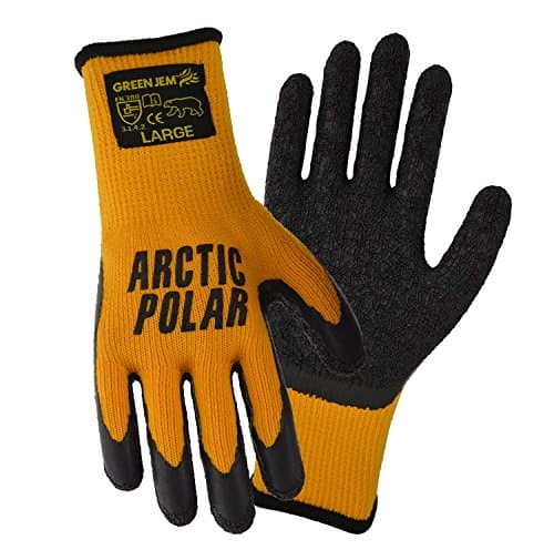 Image of ARCTIC POLAR EXTRA WARM EXTRA GRIP WINTER WORKING GLOVE SIZE LARGE (10) YELLOW