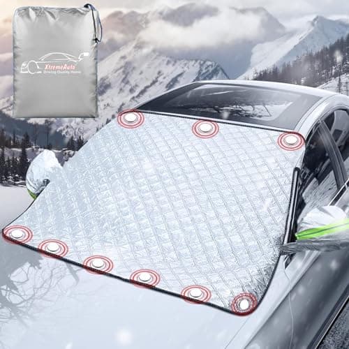 Image of Xtremeauto Magnetic Car Windscreen Cover - Heavy Duty Thick Windshield Snow Shield Screen Cover Ice Protector, Winter Window Cover Sun UV Ray Protection Covers For Cars, SUV, Van (157 x 129cm)