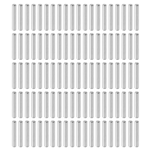 Image of sourcing map 100Pcs 4mm x 25mm Dowel Pins, 304 Stainless Steel Cylindrical Shelves Support Pegs Locating Pin Shelf Fasten Elements for Bookshelf Cabinet Furniture Component (GB119), Silver