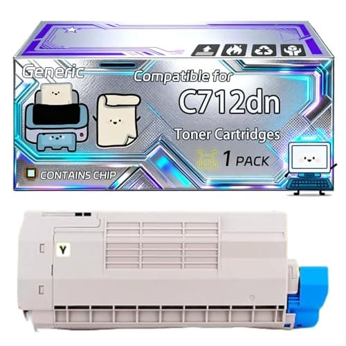 Image of C712dn Toner Cartridges Compatible for Okidata OKI C712DN C712N Printers, With Chip, 10000 Pages, Vibrant Colours (1 Pack Yellow)