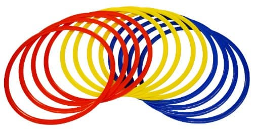 Image of Precision Training Speed Agility Rings Hoops - Red/Yellow/Blue, 45 Cm