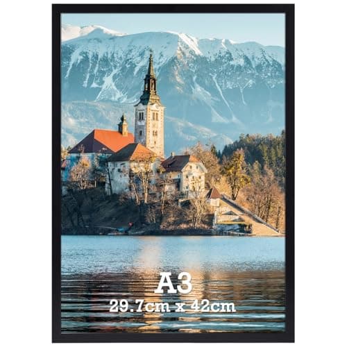 Image of Vasemouh A3 Picture Frame Black, Single A3 Photo Frame Horizontal or Vertical Wall Mounting 29.7x42CM Frame
