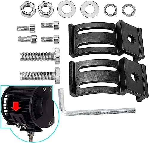 Image of WOWLED Mounting Brackets for LED Work Light Bars, 2 Pack Universal Adjustable Mount Bracket Slidable for Most Work Lights Bar Pod Lights, Offroad Driving Work Lamp Light Bracket Mount 4x4