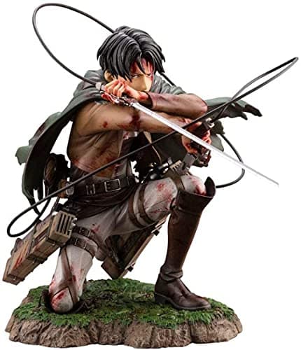 Image of WANSHI Levi Attack on Titan Action Figure, Attack on Titan Statue Bloody Ackerman Captain Levi Blessed PVC Figure Collectable Gifts Statue Anime Model Decoration