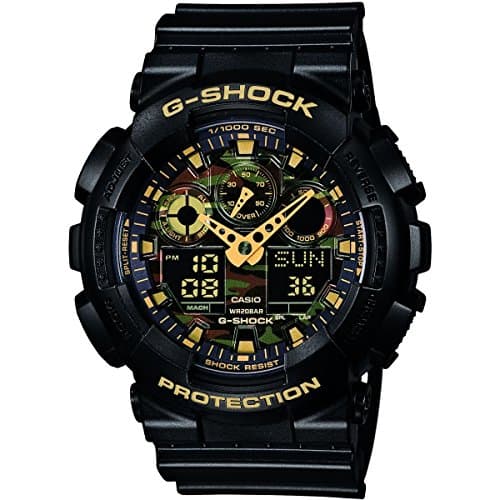 Image of Casio Gents 51.00mm Quartz Watch with Black Analogue - Digital dial and Black Plastic/Resin Strap Strap GA-100CF-1A9ER