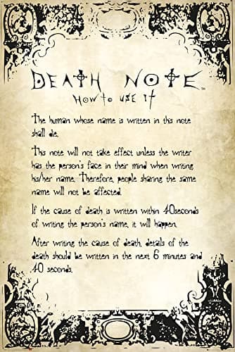 Image of GB eye Death Note Rules 61 x 91.5cm Maxi Poster