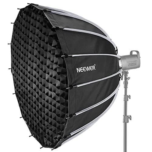 Image of NEEWER 47.2inch/120cm Parabolic Softbox Quick Set up Quick Folding, with Diffusers/Honeycomb Grid/Bag, Compatible with Aputure 120d Light Dome Godox sl60w NEEWER RGB CB60 and Other Bowens Mount Lights