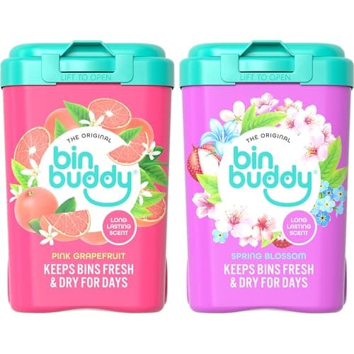 Image of Bin Buddy Pink Grapefruit & Spring Flower 450g, Pack of 2 - Barrel Freshener Deodorization Powder, Leaves Your Thin Smells Good - Suitable for Indoor & Outdoor Boxes